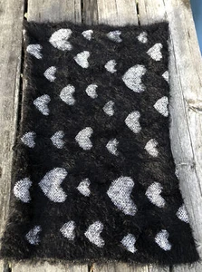 Rare Sexy Betsey Johnson Fuzzy Tube Sweater Skirt Silver Foil Heart Love - Picture 1 of 4