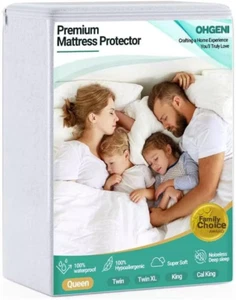 100% Waterproof Mattress Protector Queen Size Fitted Sheet with Deep Pockets - Picture 1 of 11