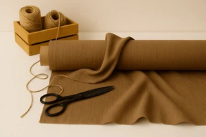 Café au Lait Cotton-Linen Fabric by the Yard – Soft Fabric for Apparel & Crafts - Picture 1 of 10