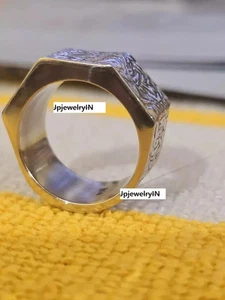 New Handmade Ring 925 Silver Dome Ring Chunky Square designer Ring Woman Ring - Picture 1 of 5