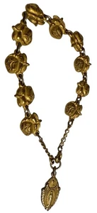 Glaubensbekenntnis Katholischer Rosenkranz Rose Armband Goldfarben Maria Jesus 7 1/2" - Bild 1 von 6