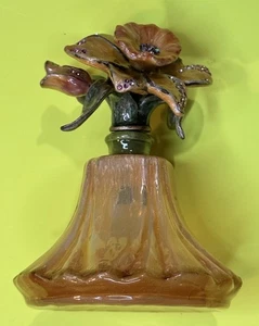 Jay Strongwater Rare Daffodil Perfume Bottle Swarovski Crystal Flower Enamel - Picture 1 of 8