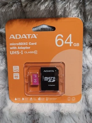 Tarjeta MicroSDXC ADATA 64GB + Adaptador Almacenamiento Confiable Alta Velocidad UHS-I Clase 10 Foto 1 de 4