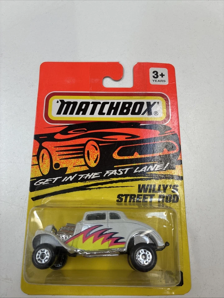 1993 Matchbox Ford Willy's Street Rod #69 of 75 White Get in The Fast Lane Hw4