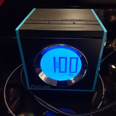 Realtone Alarm Clock RT 205 Blue/Black Square Dual Alarm AM/FM Radio Pre-owned - Image 1 of 4