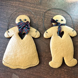 Resin Large Gingerbread Man And Woman, 7 1/4" - Picture 1 of 4