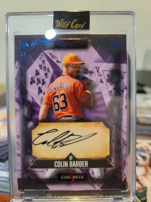 2024 Wild 5 Card Draw Classic Black Foil Purple 4/4 Colin Barber #5CDCL-CBA Auto - Image 1 of 3