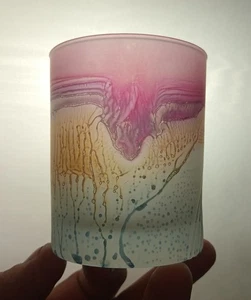 Hebron Rueven Frosted Juice Glasses, Hand-Blown Art Glass, Quantity Discounts - Picture 1 of 11