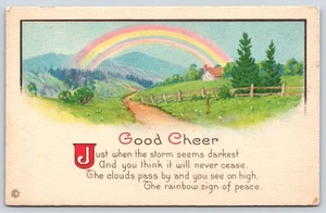 Good Cheer Rainbow Landscape Vintage Postcard - Picture 1 of 3