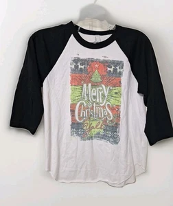 Kids Youth Merry Christmas Y'all ¾ Sleeve Shirt Size 12 - Picture 1 of 2