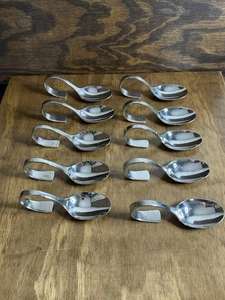 10er Set WMF Cromargan Edelstahl Hors d’Oeuvre Löffel mit gebogenem Griff - Bild 1 von 8