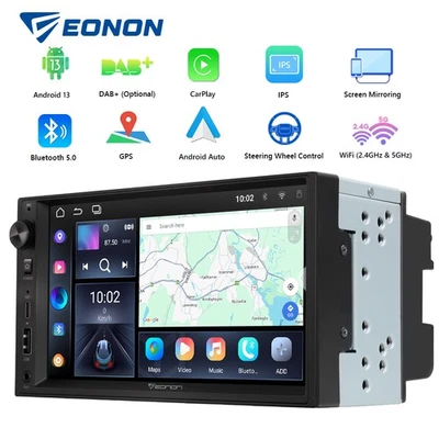 2DIN Android Auto 13 7" IPS Autoradio GPS Sat Navi Navigation Apple CarPlay WiFi - Bild 1 von 4