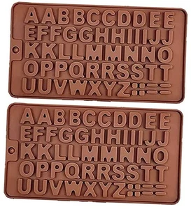 Letter Silicone Chocolate Mould Alphabet Silicone Molds 2PCS Non-Stick LETTER - Picture 1 of 7