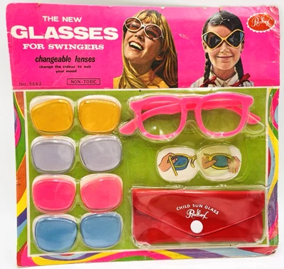 Винтажные детские солнцезащитные очки 1960-е 1970-е Redbox сменные линзы трудно найти - Изображение 1 из 4