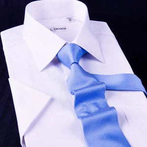 Mens White Wrinkle Free Business Dress Short Shirt Semi Formal Slim Fit Fashion - Picture 1 of 12