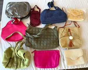 Lot of Bags Purses Lunchbox Woven Makeup Case Vintage & Contemporary - Picture 1 of 7