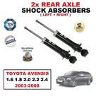 2x REAR AXLE SHOCK ABSORBERS for TOYOTA AVENSIS 1.6 1.8 2.0 2.2 2.4 2003-2008