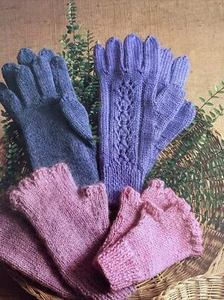 Vtg Studley 370 DK Knitting Men Women Gloves Fingerless Gloves Knitting S-L - Picture 1 of 9