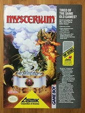 Mysterium Game Boy 1990 Vintage Print Ad/Poster Official Nintendo Gameboy Rare