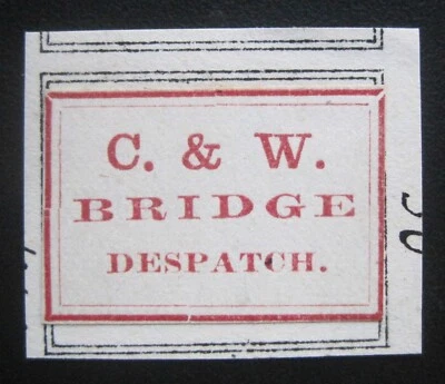 1800's C & W Bridge Despatch Bogus US Local on small piece - Image 1 of 2