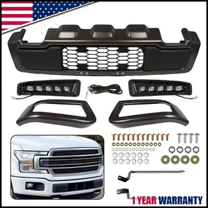 Steel Black Front Bumper Assembly W/LED Fog Raptor Style For 2018-2020 Ford F150 - Picture 1 of 10