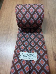 Cliff Allen Amherst Vtg Geometric Wool Tie 54x3.5" - Picture 1 of 9