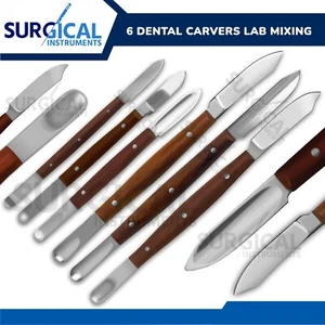 6 Pcs Dental Wax & Modelling Carves Lab Mixing Spatula Set German Grade - Picture 1 of 8