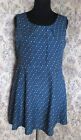 Petrol blue and multi polka dot day/tea dress by NESS Size 16
