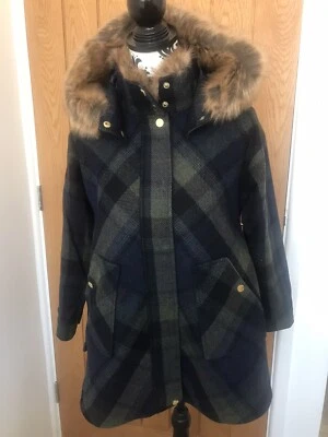 Joules Womens Carolyn Swing Coat - Green Blue Tweed - Size XS  - BNWT - Image 1 of 4