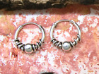 2 Piece Celtic Hoop Earrings with Ball 925 Genuine Silver Ø 12mm Bali