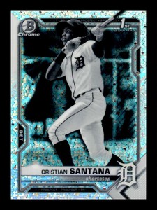2021 Bowman Chrome Black White Mini Diamond Refractor Cristian Santana #BCP-186 