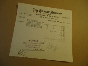 The Creasey Co wholesale grocers 1927 HAGERSTOWN MD billhead - Picture 1 of 1