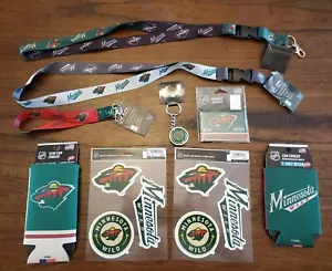 Minnesota Wild Fan Gear/Accs 9-pcs decals,can coolers, key ring,Lanyards, magnet - Picture 1 of 11