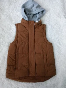 Kids Arizona Jean Co Vest Size XS with hoodie zipper and buttons color brown - Picture 1 of 6