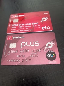 Brasil - Bradesco Bank - elo - Lot of 2 Expired Card - Picture 1 of 2