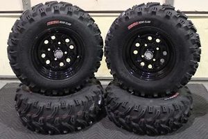 YAMAHA VIKING 700 25" KENDA BEAR CLAW ATV TIRE QB BLACK ATV WHEEL KIT 12ST499 - Picture 1 of 5