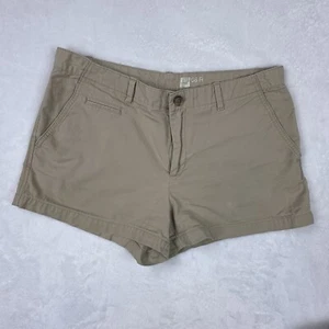 Gap Womens Shorts Sz 8R Khaki Tan Cotton Flat Front Chino 3” Inseam Side Pockets - Picture 1 of 9