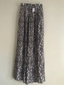 Foreign Exchange Women’s Partial Elastic Waist Wide leg Pants Sz M Brown - Picture 1 of 8