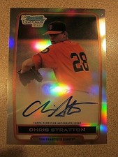 2012 BOWMAN CHROME REFRACTOR #BCA-CST CHRIS STRATTON AUTO SAN FRANCISCO GIANTS