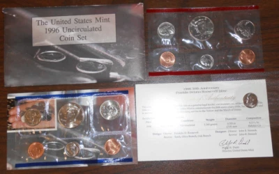 1996 US MINT 11 PC P & D MINT SET IN ORIGINAL  PACKAGING W/ WEST POINT DIME - Image 1 of 4