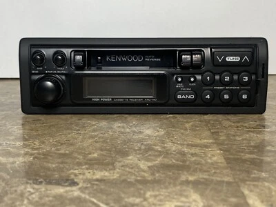 KENWOOD CAR AUDIO STEREO AM/FM CASSETTE PULL-OUT OLD SCHOOL KRC-140 RARE VINTAGE - Image 1 of 4