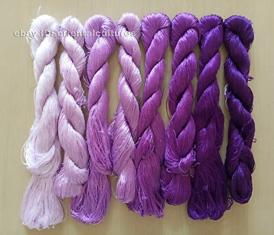 8bundles 100%natural mulberry silk,hand-dyed su embroidery silk floss/threads - Image 1 of 4