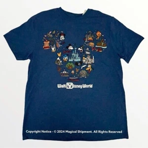 Neu mit Etikett!! Disney Parks Walt Disney World Icons T-Shirt für Erwachsene - Bild 1 von 3