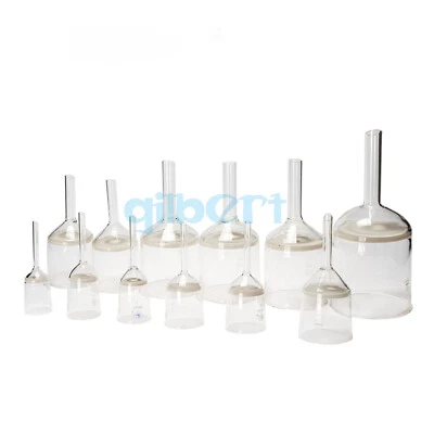 30/40/60/100/250ml Borosilicate Glass Sand Core 2-70 Micron Filter Funnel - Image 1 of 4