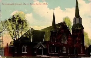 Postkarte Erste Methodistische Episkopalkirche Benton Hafen Michigan Mi - Bild 1 von 2