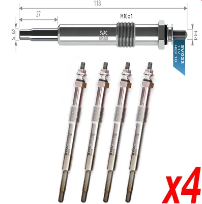 4 X SVAC HEATER GLOW PLUGS FOR PEUGEOT EXPERT 308 2.0 HDI 2007 ON - 11V — 第 1/3 张图片