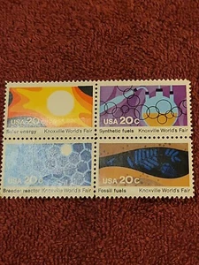 U.S. MIN NY OG 20 CENT KNOXVILLE WORLDS FAIR STAMP BLOCK CV 4.95 - Picture 1 of 2