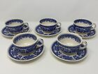 Villeroy & Boch Set Of Six Cup To Tea And Saucer Cup Service Burgenland Blue