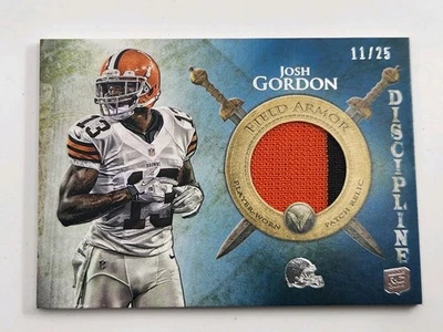 2012 Topps Valor JOSH GORDON Discipline /25 Field Armor Player Worn Rookie Patch - Image 1 of 4