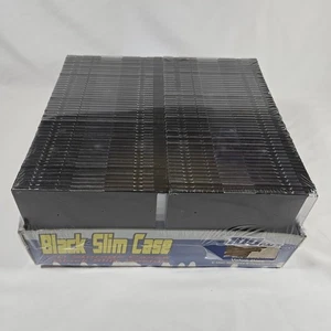100 Pack Black Slim Jewel Case CD DVD Storage Black Slim Design NIB - Picture 1 of 2